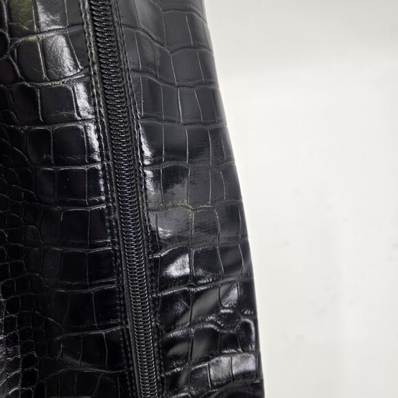 Franco Sarto 8 Talfer Boot Black Croc Tall High Knee Height Block Heel - Picture 9 of 11